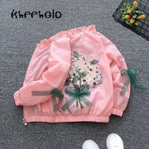 Girls' Baseball Jacket autumn childrens cardigan girls' zipper windbreaker childrens jacket flower girls' baby clothes childre