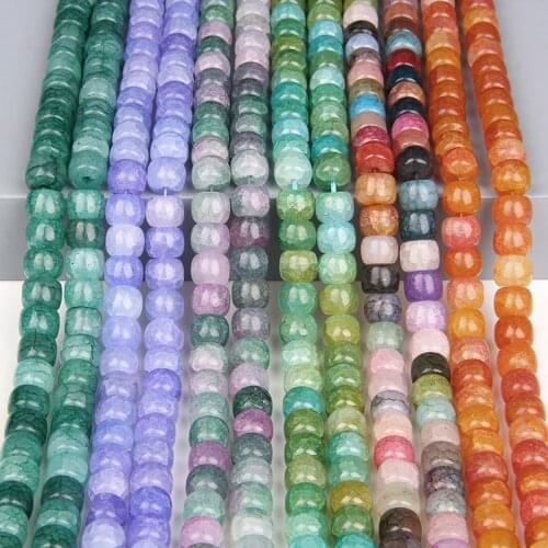 Green Blue Agates Beads Natural Stone Beaded Smooth Cracked Agat Rondelle Spacer Bead For Jewelry Making Diy Bracelet Necklace