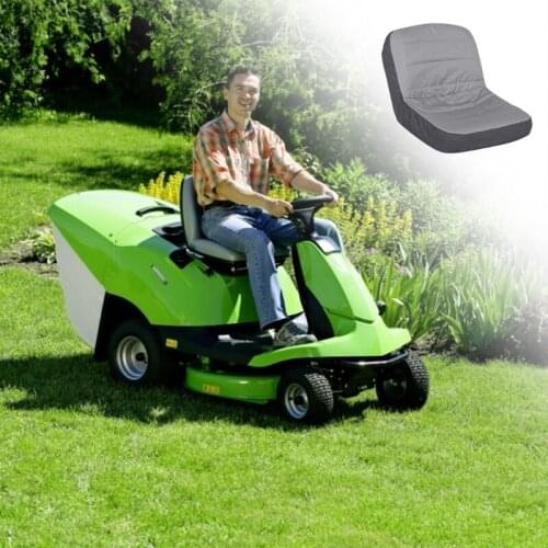 Lawn Riding Mower Seat Cover Waterproof Dustproof Oxford Cloth Tractor Chair Protector with Zipper Mesh Storage Pockets