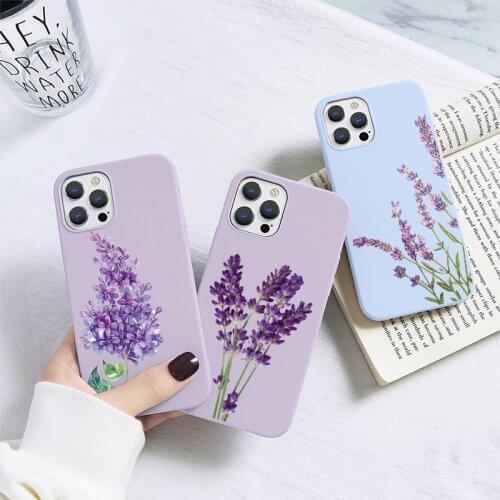 Purper Lavender Case For Xiaomi Redmi Note 8T 5 7 9C 9T 8 9 10 Pro 9s Mi A3 9 SE 10T 11 Lite Poco X3 M3 Cute Flower Cover Funda