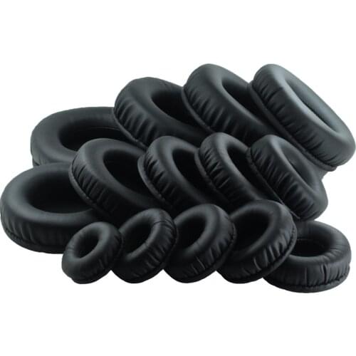 Black Ear pads 60mm 70mm 45mm-110mm Protein Skin Foam EarPads Cushions for Sennheiser Headphones for Akg for Sony for Philips