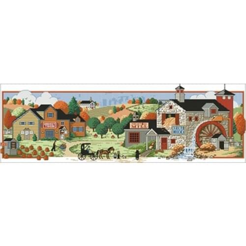 Village Moulin Rouge patterns Counted Cross Stitch 11CT 14CT 18CT DIY Chinese Cross Stitch Kits Embroidery Needlework Sets