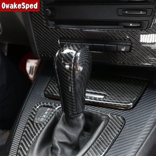For BMW 3 Series E90 E91 E92 E93 Z4 E85 E86 Interior Carbon Fiber Color Trim Console Gear Shift Handle Sleeve Decoration Cover