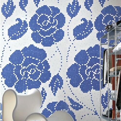 Custom glass itle paatterns inner wall decoration