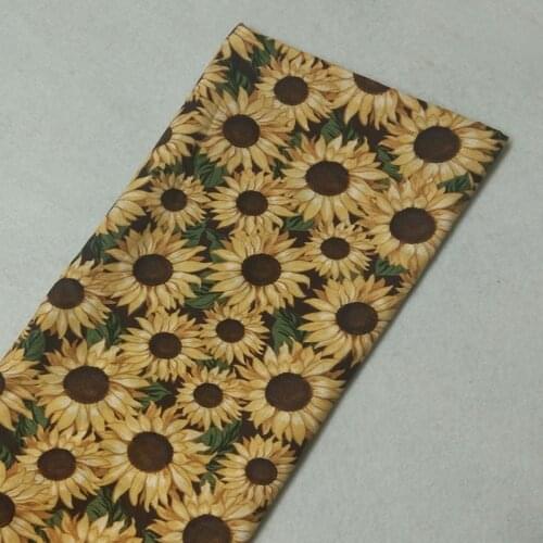 Graceful Blooming Sunflower Printed Cotton Fabric 50x105cm Floral Fabric Patchwork for Cloth Dress Party Home Decoration
