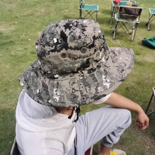 Camouflage Tactical Cap Military Boonie Hat US Army Caps Camo Men Outdoor Sports Sun Bucket Cap Fishing Hiking Hunting Hats