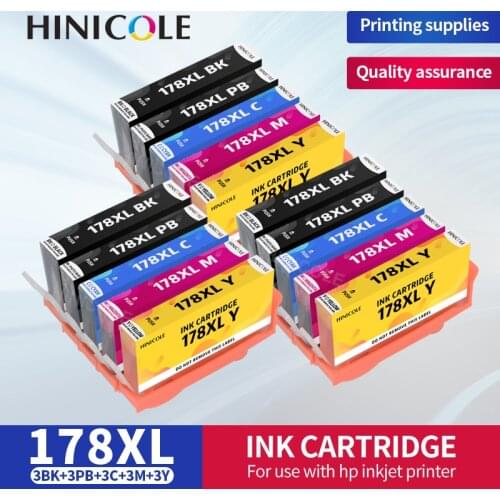HINICOLE Compatible for hp178 Ink Cartridges for HP 178 178XL with chip 6510 B010B B109a B109n B110a B210b B209a B210a 3070A