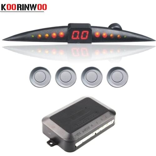 Koorinwo Auto 4 Probe Buzzer Car Parking Sensor Kit Reverse Radar Sound Alert Indicator ParkinG System 12V Black/White/Grey/Blue