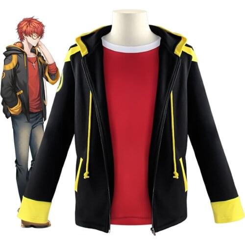 Anime Mystic Messenger Cosplay Costume 707 Saeyoung Luciel Choi Outfit Halloween Carnival Costumes Hooded Jacket Hoodies Coat