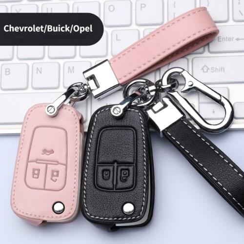 Leather Car Key Case Cover For Buick Chevrolet Cruze Aveo Trax Opel Vauxhall Mokka Encore Astra Corsa Meriva Zafira Fob