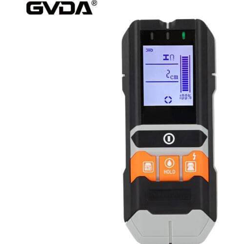 GVDA 4 in 1 Metal Detector Wall Wiring Wood Depth Moisture Detector Meter Wall Scanners Stud Finder AC Voltage Live Wire Tracker