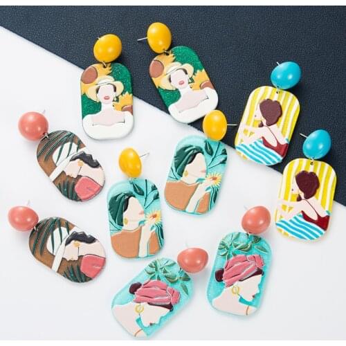 Fashion Summer Earring Unique Sunflower Girl Boho Resin Earring For Women Girls Gifts Korean Geometric Sweet Earring 2021 New