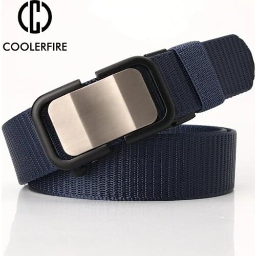 Men Belts Canvas Fabric High Quality Nylon Alloy Buckle Webbing Belts for Men Casual Sports Comfortable Strap HB006