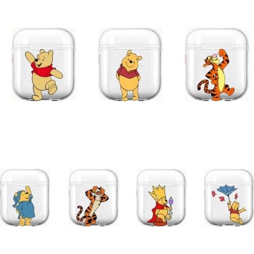 Winnie the Pooh Soft Silicone Cases For Airpods 1/2 Protective Bluetooth Wireless Earphone Cover For Air Pods Charging Box Bags