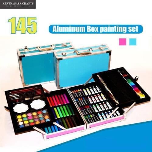 145in1 Color Crayons Watercolor Set For Kids Art Set For Kids Quality Children School Supplies Artist Pencil Box Stationary