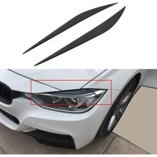 Carbon Fiber Headlight Eyebrow Eyelid Cover Trim for BMW 3 Series F30 2013-2017 Headlamp Eyebrow Cover Decoration