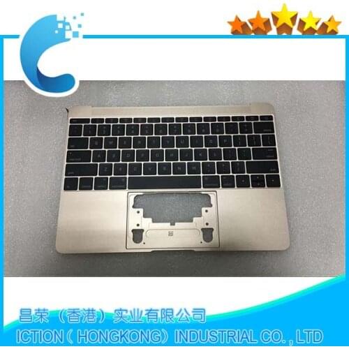 Original Gold Color For Macbook Pro Retina 12" A1534 Topcase With US Keyboard Upper Top Case US Layout 2016 Years