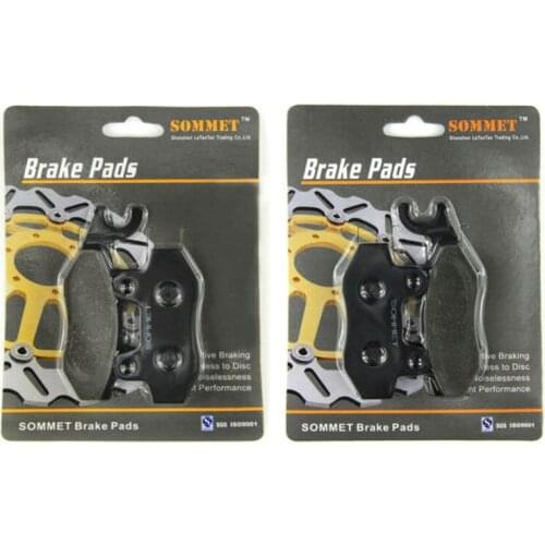 SOMMET Motorcycle Front Left + Front Right Brake Pads Disc for Kawasaki KLF 400 B Bayou (4x4) (93-99) KLF400 LT135-165