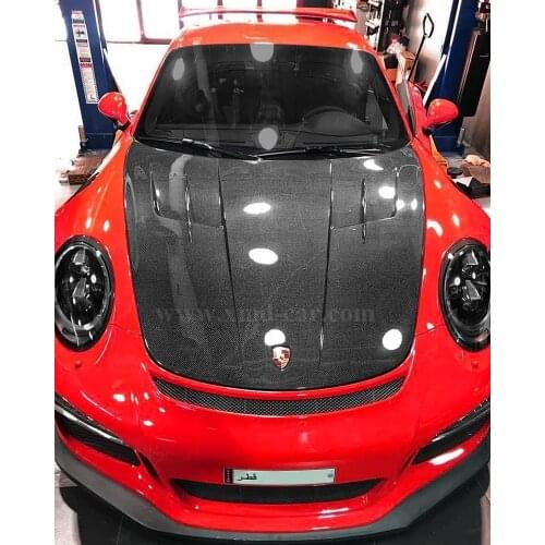 For Porsche 911 Turbo GT2 GT3 Carbon Fiber Front Rear Lip Bumper Side Skirts Spoiler Tailfins Engine Cover Hood Fenders