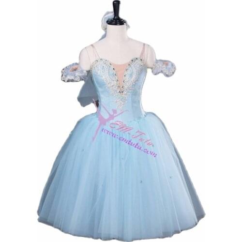 Professional Ballet Long Tutu Dress Blue Women Professional Ballet Tutus Pink Romantic Tutu Purple Ballet Stage Costume Yellow