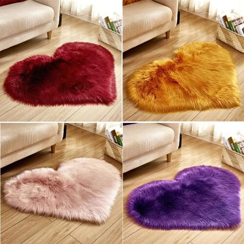 Heart Shaped Fluffy Carpet Shaggy Carpet Faux Fur Rug For Home Living Room And Mat Children Mat Dining Room Floor Nordic Bedroom