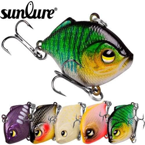 8pc/Lot VIB Fishing Lures 0.3oz-8.5g VIB Lure 8 colors Fishing Tackle 8# Hook 4.5cm-1.77" Hard Sunlure Bait With 3D Eyes 2019