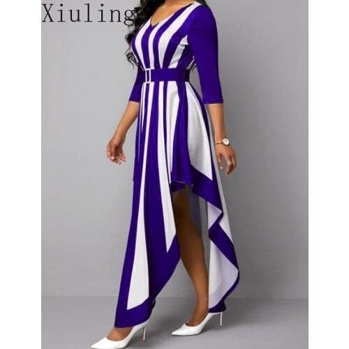 S-5XL African Dress Africa Dresses for Women Dashiki Irregular Stripe Print Bazin Maxi Dress Vestido Africano Robe Ladie Clothes