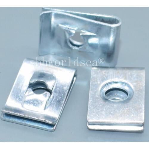 Shhworldsea Free Shipping 100PCS U type iron clamp car metal retainer clips auto metal clip automotive metal fasteners
