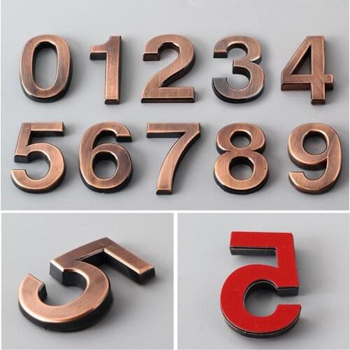 House Hotel Door Address Digits Plate Sign 0-9 Plated Plaque Address Number Door Plate Digit Figure Door Home Decor