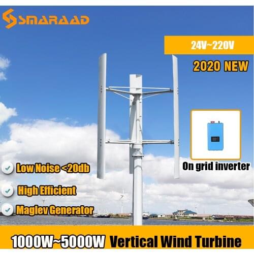 Free Energy Windmill 1000w 2000w 3000w 5000w Vertical Axis Wind Turbine Generator 24v 48v 96v 120v 3 Phase Generator Homeuse