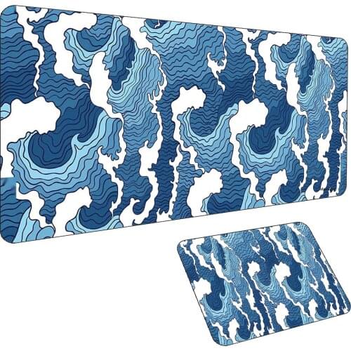 Japanese Ocean Wave RGB HUB Hub Gaming Mouse Pad Player Computer Mouse Pad Backlit Mouse Large Desktop Keyboard LED Mouse Pad XL