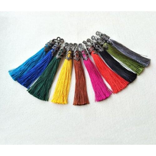 10Pcs/lot Colorful Silk Tassel Pendant,Keychain Tassel Charm For DIY necklace Women Jewelry Making P612