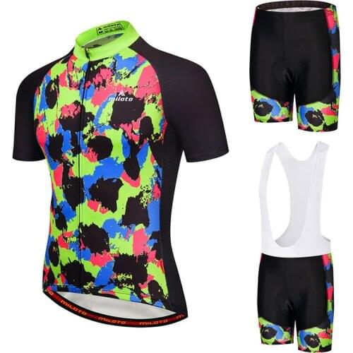 MILOTO 2020 fitness Cycling Jersey Set Breathable Team Racing Sport Bicycle Jersey Mens Cycling Clothing Short MTB Bike Jersey
