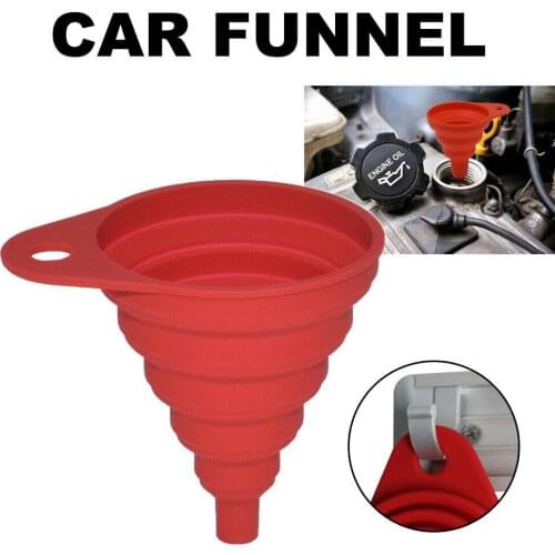Car Auto Engine Funnel Gasoline Oil Fuel Petrol Diesel Liquid Washer Fluid Change Fill Transfer Universal Collapsible Silicone