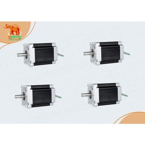 Free Ship to EU,USA& USA Ship) 4PCS 3D Printer CNC Nema 34 Dual Shafts Wantai stepper motor 1600OZ,3.5A,2ph, 85BYGH450C-012B