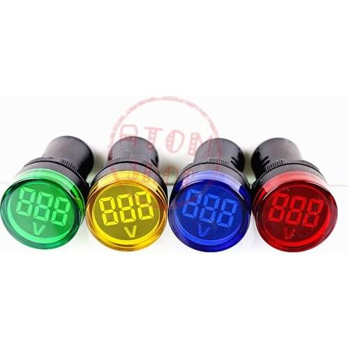 LED22MM Digital AC Voltmeter 24-500V Voltage Meter Gauge AD22-22VS Digital Display Indicator Lamp D