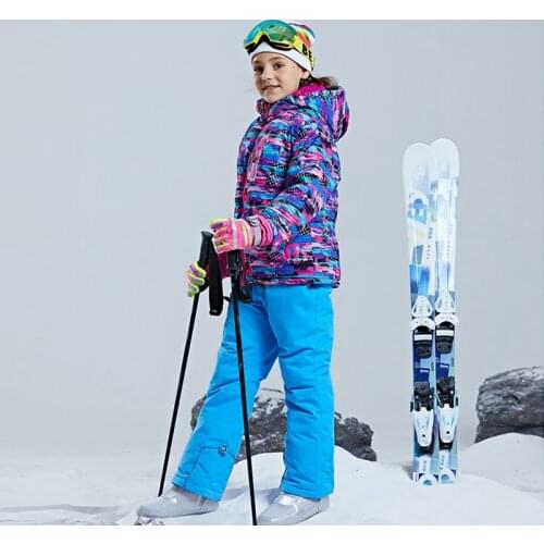 X-TIGER Kids Ski Suit Winter -30 Temperature Keep Warm Snow Jacket Bibs Pants Outdoor Sport Snowboarding Girls Ski Suit Sets
