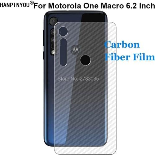 For Motorola One Macro 6.2" Durable 3D Anti-fingerprint Carbon Fiber Back Film Screen Protector (Not Tempered Glass)