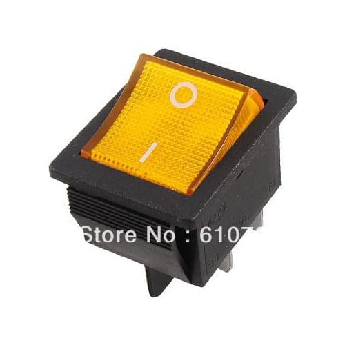DPST On-Off 2 Position Boat Rocker Switch Yellow Light 16A/250V 20A/125V AC Push Button Switches