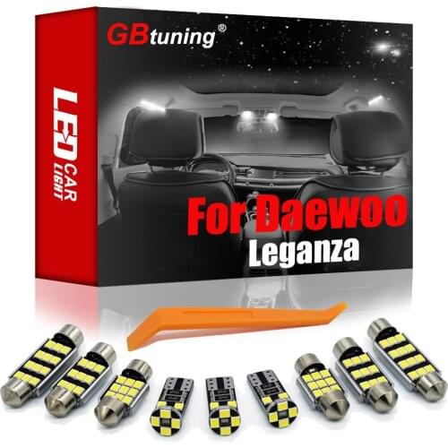 GBtuning Error Free LED 10PCS For Daewoo Leganza 1999 2000 2001 2002 Vehicle Dome Map Trunk Indoor Lamp Interior Light Parts Kit