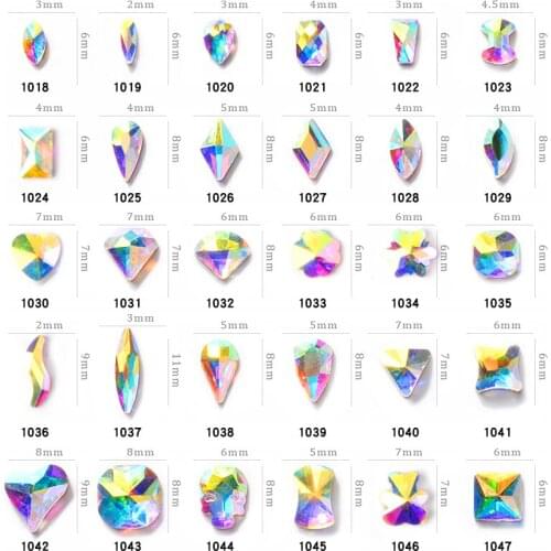 Hot 50 pcs/pack Shiny AB Glass 3D Nail Art Rhinestone Decorations Flatback Crystal Diamond Jewelry Manicure Design Accessories