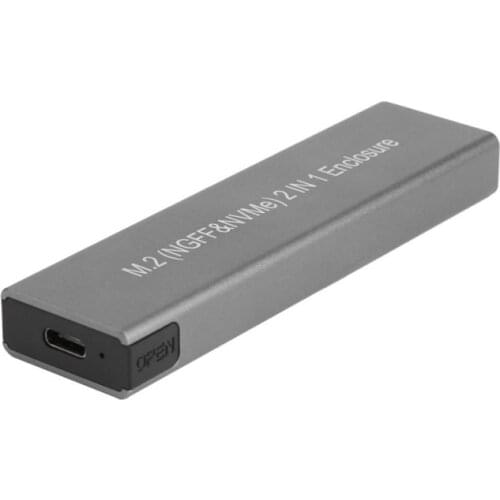 2021 New M.2 SSD Enclosure High Speed USB3.1 10Gbps M.2 NGFF SATA + NVME PCIE External Hard Drive Case Dropship For Windows IOS