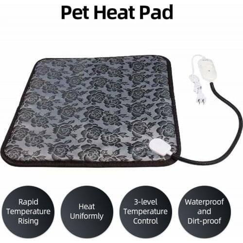 Pet Dog Cat Winter Warm Electric Heated Pad Mat Carpet For Animals Pet Plush Bed Blanket Heater Carpet Heating Pad 45*45cm