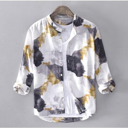 Linen Men Shirt Long Sleeve Summer Style Shirts Sexy Slim Fit Men Clothes New Arrival