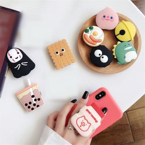 Cartoon Cookies Pig Expanding Stand Grip Mount Phone Socket Fold Mobile Smartphones Pocket Desktop Stand Bracket Phone Holder