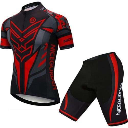 2021 Mens Mountain Bike Jersey Breathable Short Sleeve Set Strap Bike Clothing Quick-drying Bike Shirt Sports Equipment Cycling