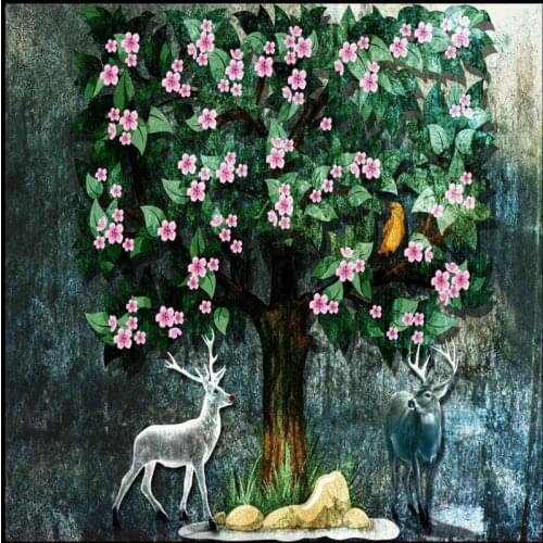 Custom mural Abstract hand painted European nostalgic woods TV background wall custom mural stereo wallpaper