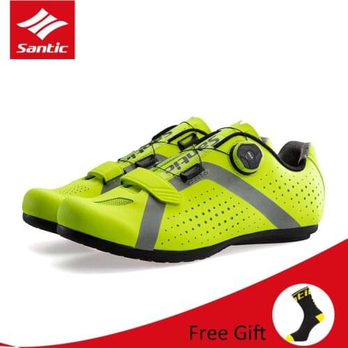 Santic 2018 New Men Professional Bicycle Cycling Shoes Ultralight Breathable MTB Road Bike Self-Locking Riding Shoes 3 Colors