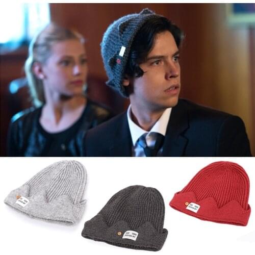 2021 New High Quality Winter Riverdale Jughead Jones Cosplay Knit Beanie Women Men Topic Exclusive Crown Hat Wool Soft Cap
