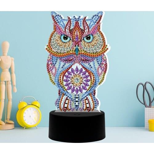 New Design 7 Colors Available Table Lamp Led 5D Diamond Painting Light Diamond Mosaic Embroidery Cross Stitch Animal Home Decor